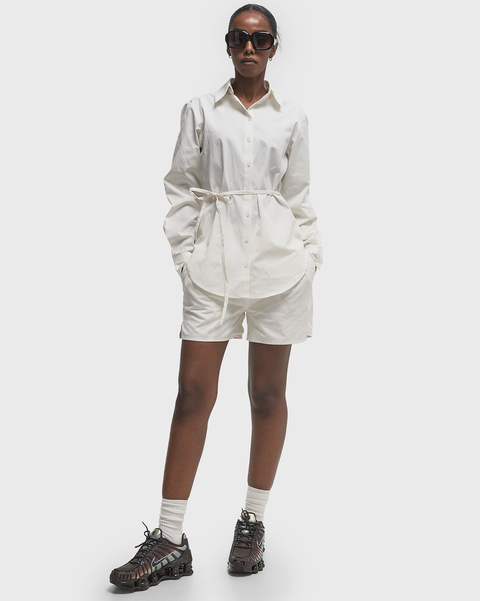 monogram button-up shirt