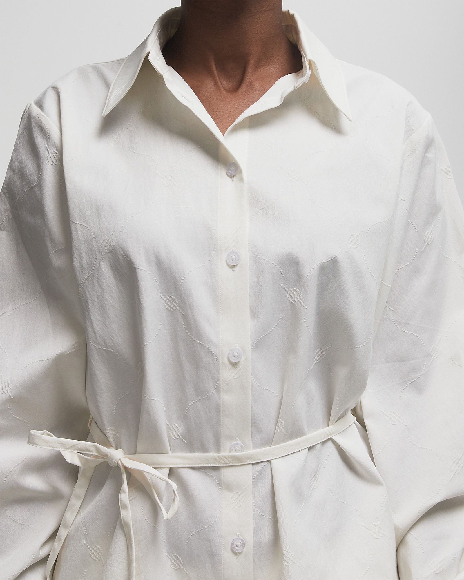 monogram button-up shirt