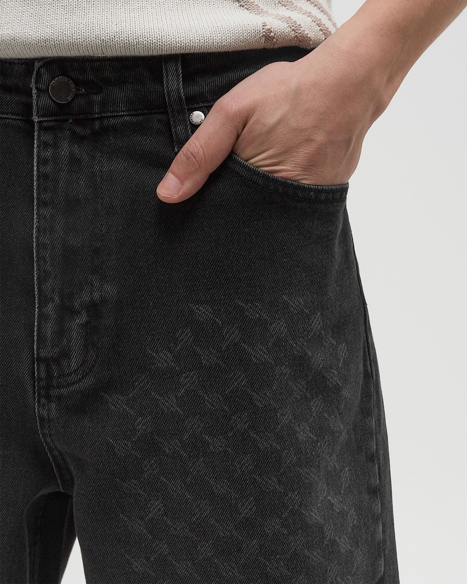 laser monogram denim shorts