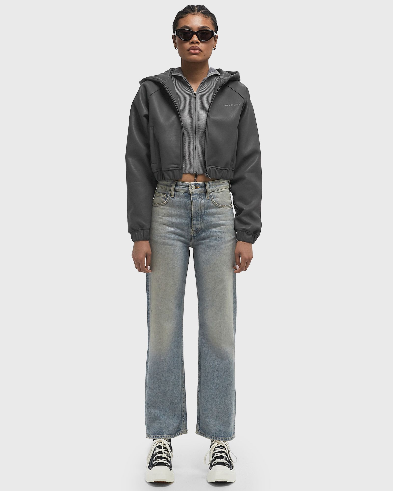 pu scuba cropped jacket