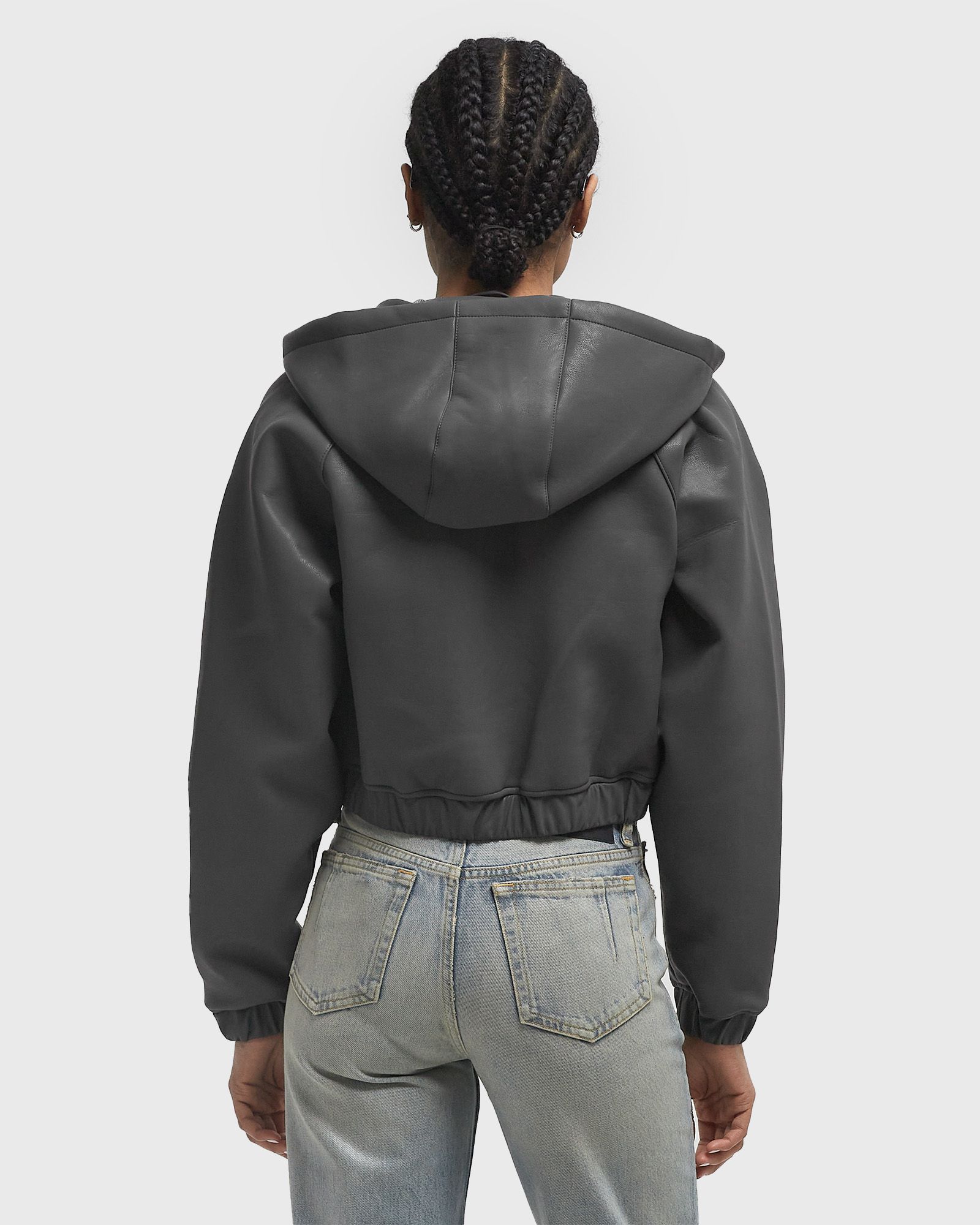 pu scuba cropped jacket