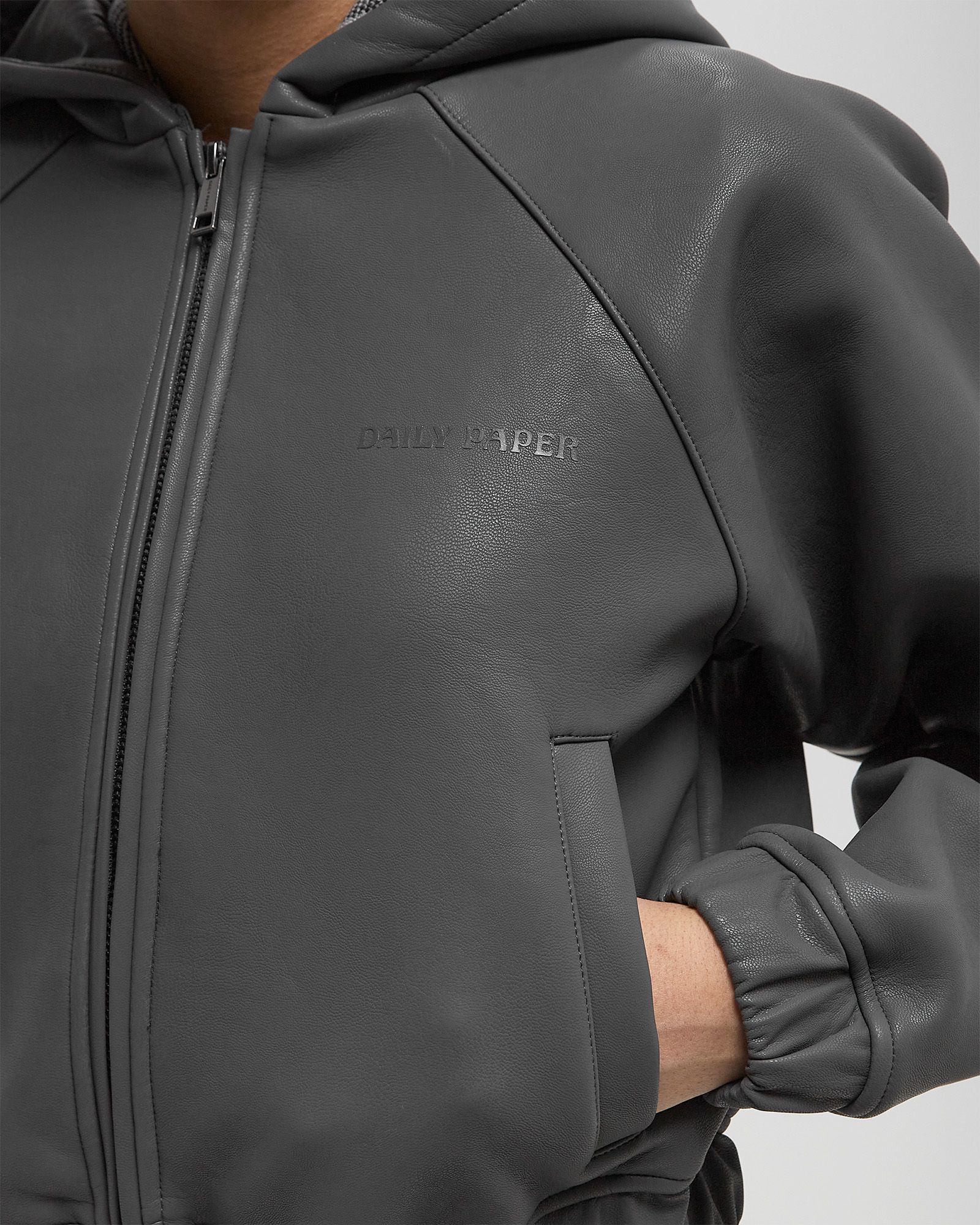 pu scuba cropped jacket