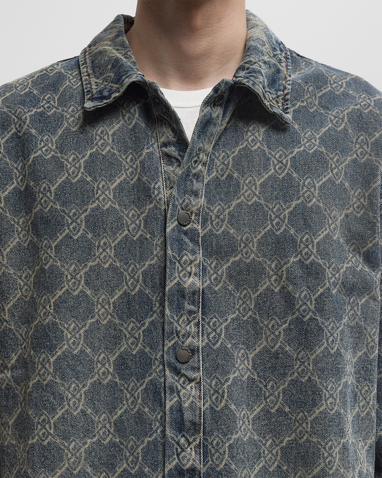 shield laser denim shirt