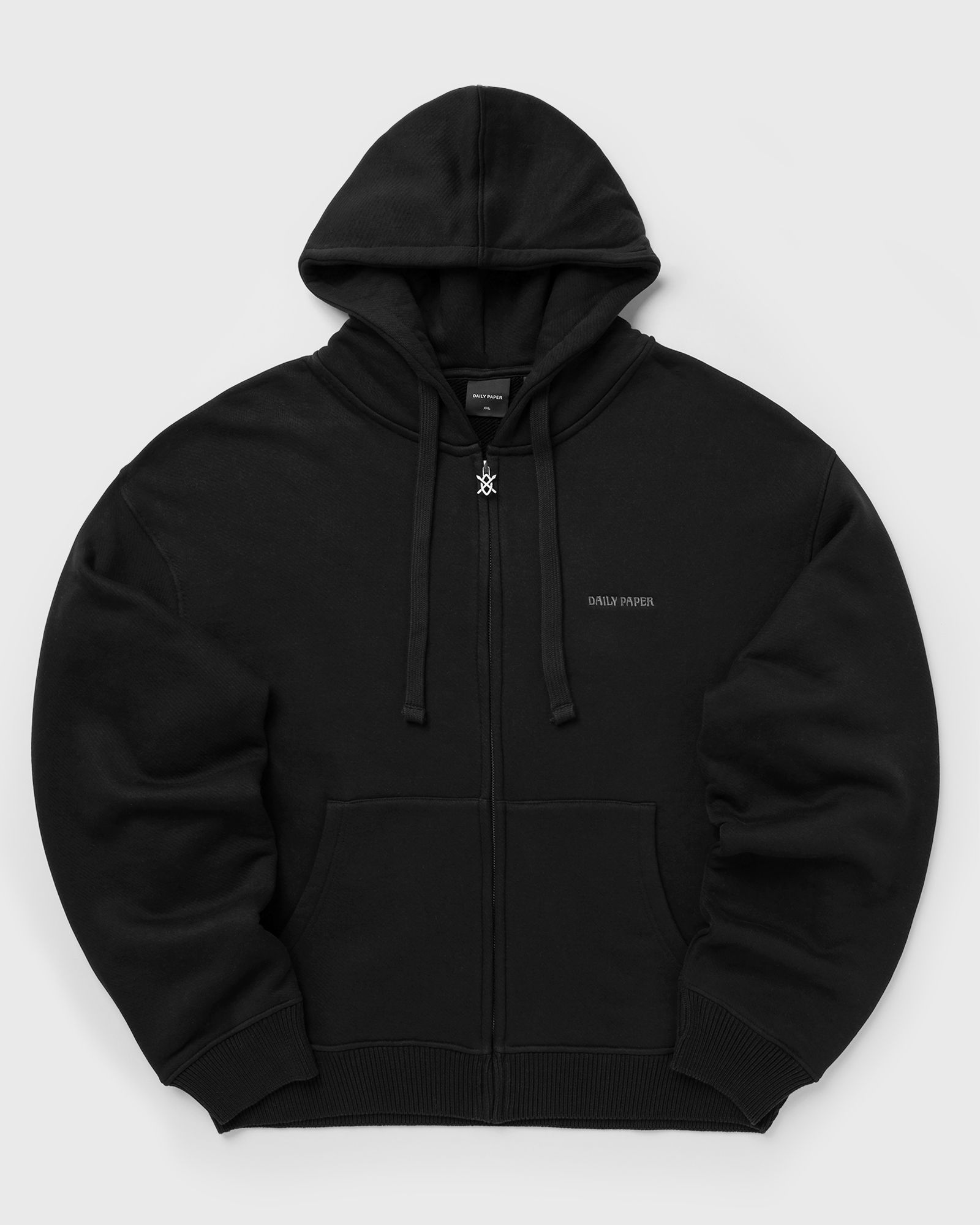 Daily Paper Daily Paper Boxy zip up hoodie in black