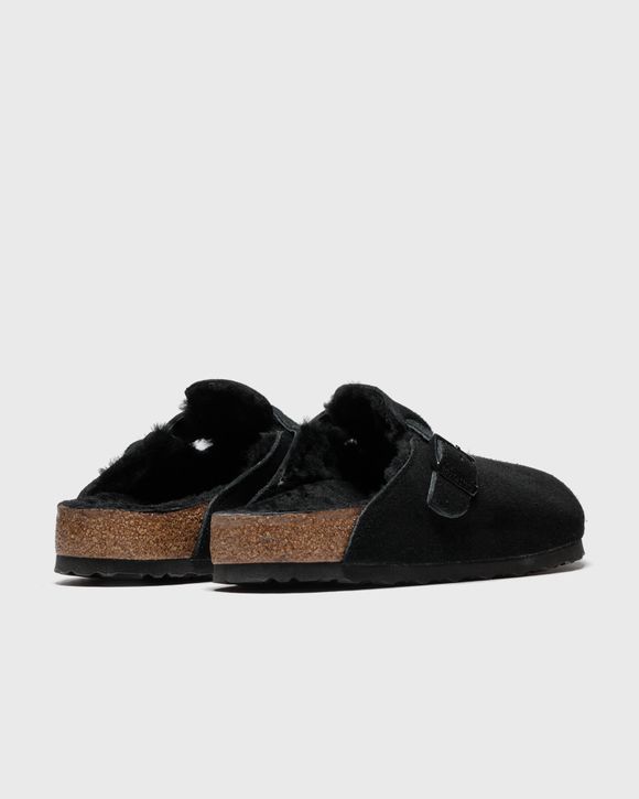 Birkenstock Boston Men's Suede Shearling Lined Clog | Simons Shoes 259881 Black / 44