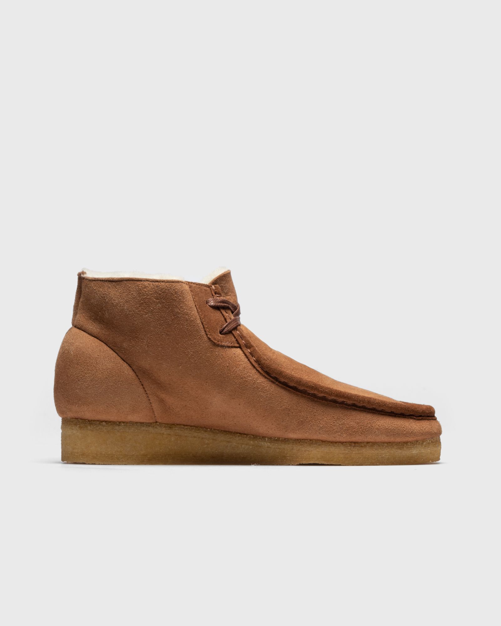Wallabee Boot. Tan WLined Lea