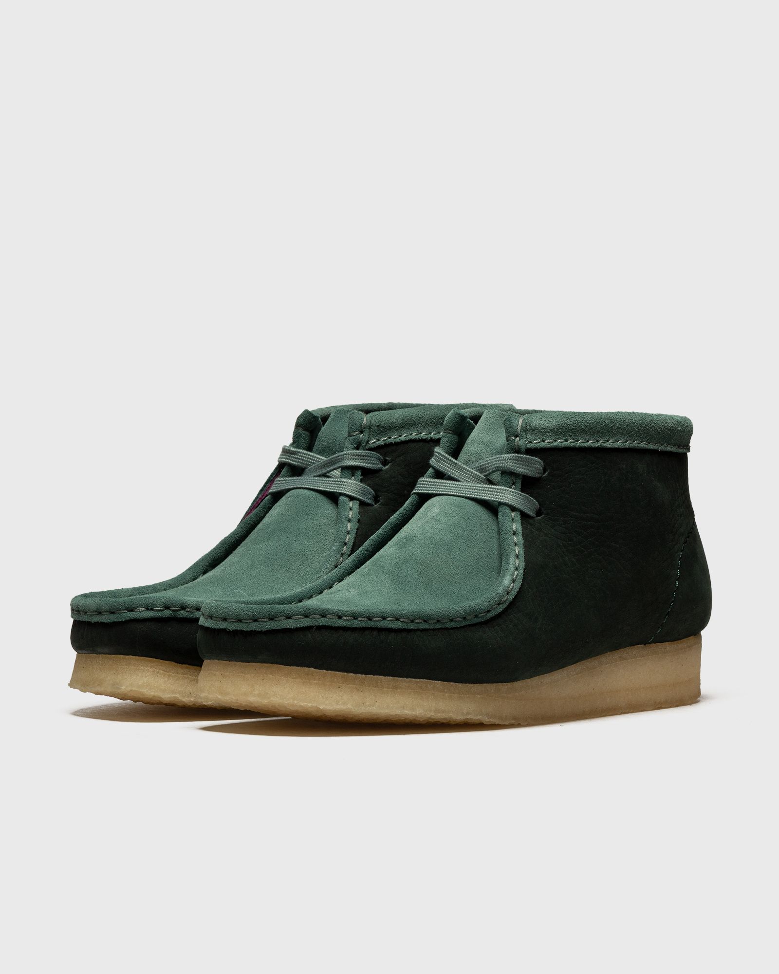 Wallabee Boot. Teal Combi