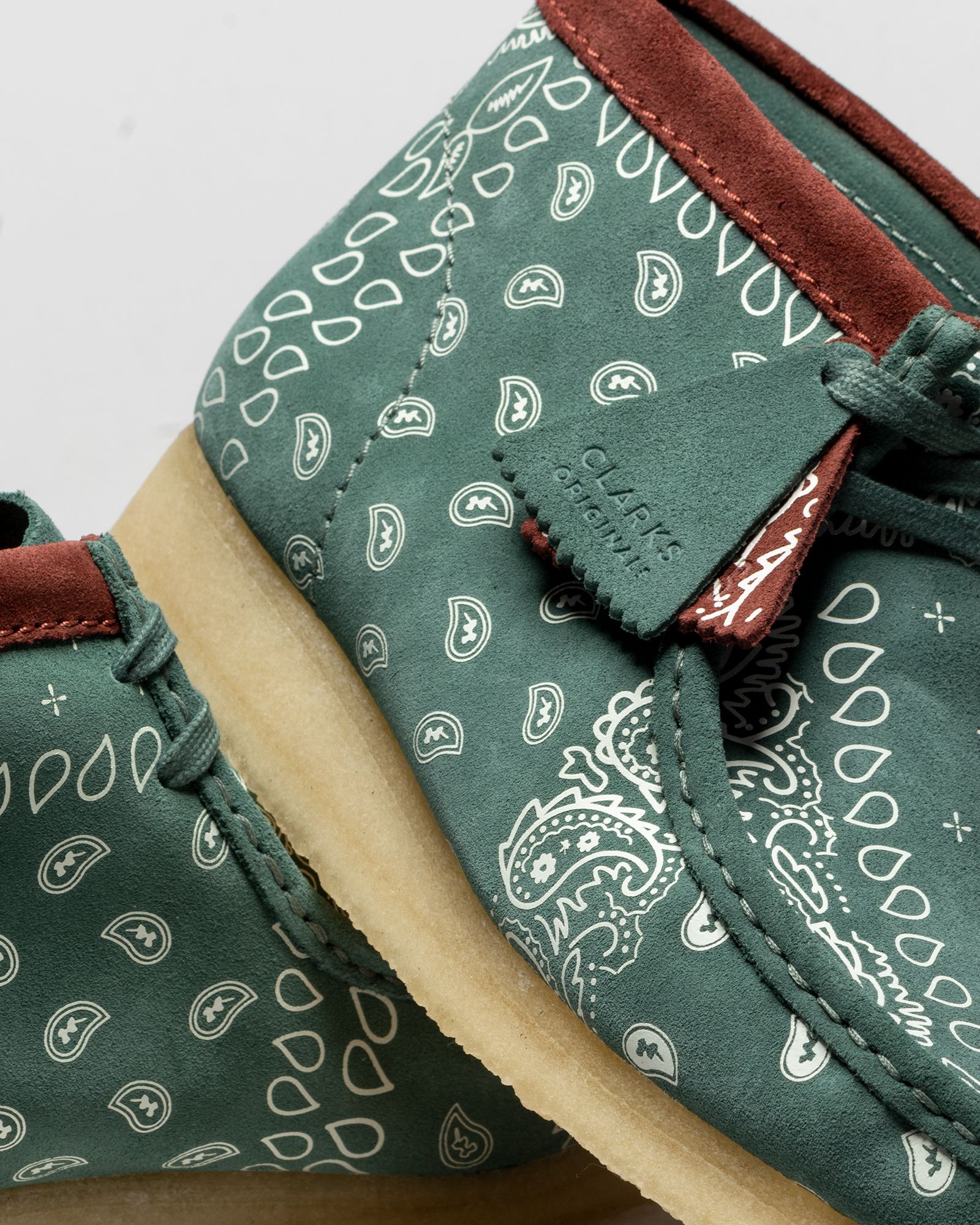 Wallabee Boot Green Paisley