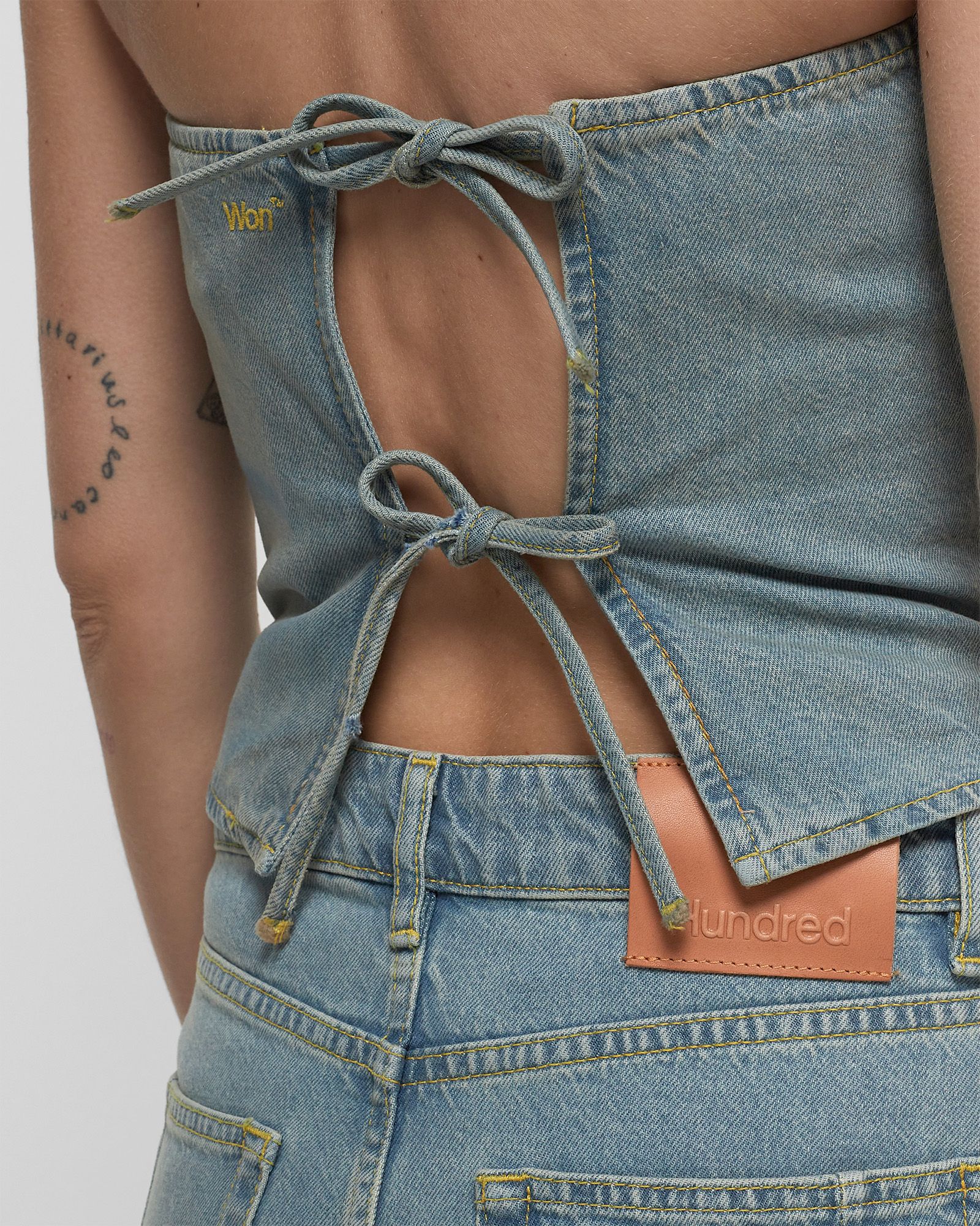 Monica Deconstructed Blue 6 Top