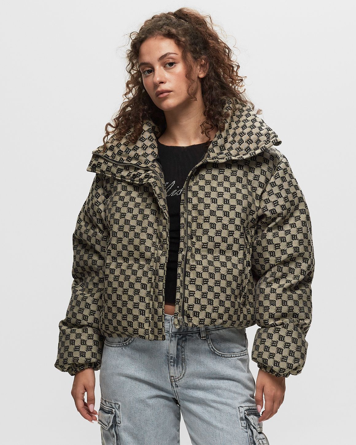 MISBHV MONOGRAM JACQUARD CANVAS PUFFER WMNS Black/Beige MISBHV MONOGRAM JACQUARD CANVAS PUFFER WMNS Black/Beige