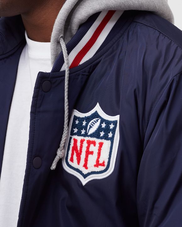 Fanatics NFL Shield Football SATEEN Hooded College Jacket Blue