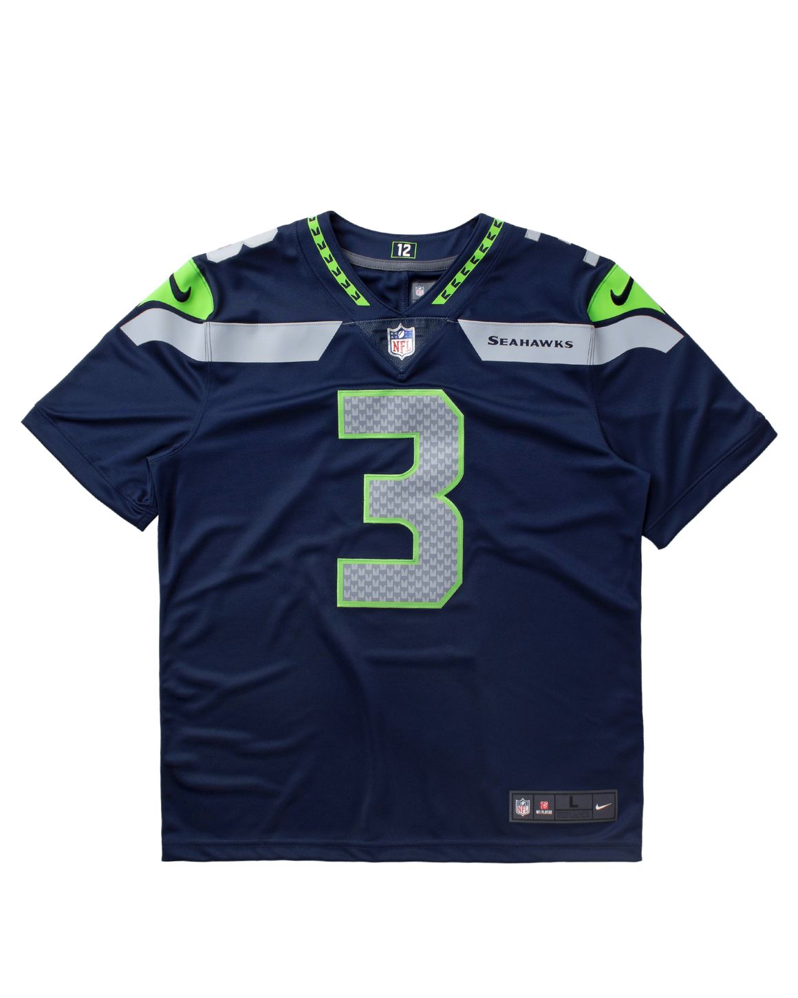 Shops Nike Onfield Jersey Seattle Seahawks Russell Wilson #3 Swoosh Sz XXL 12TH Man