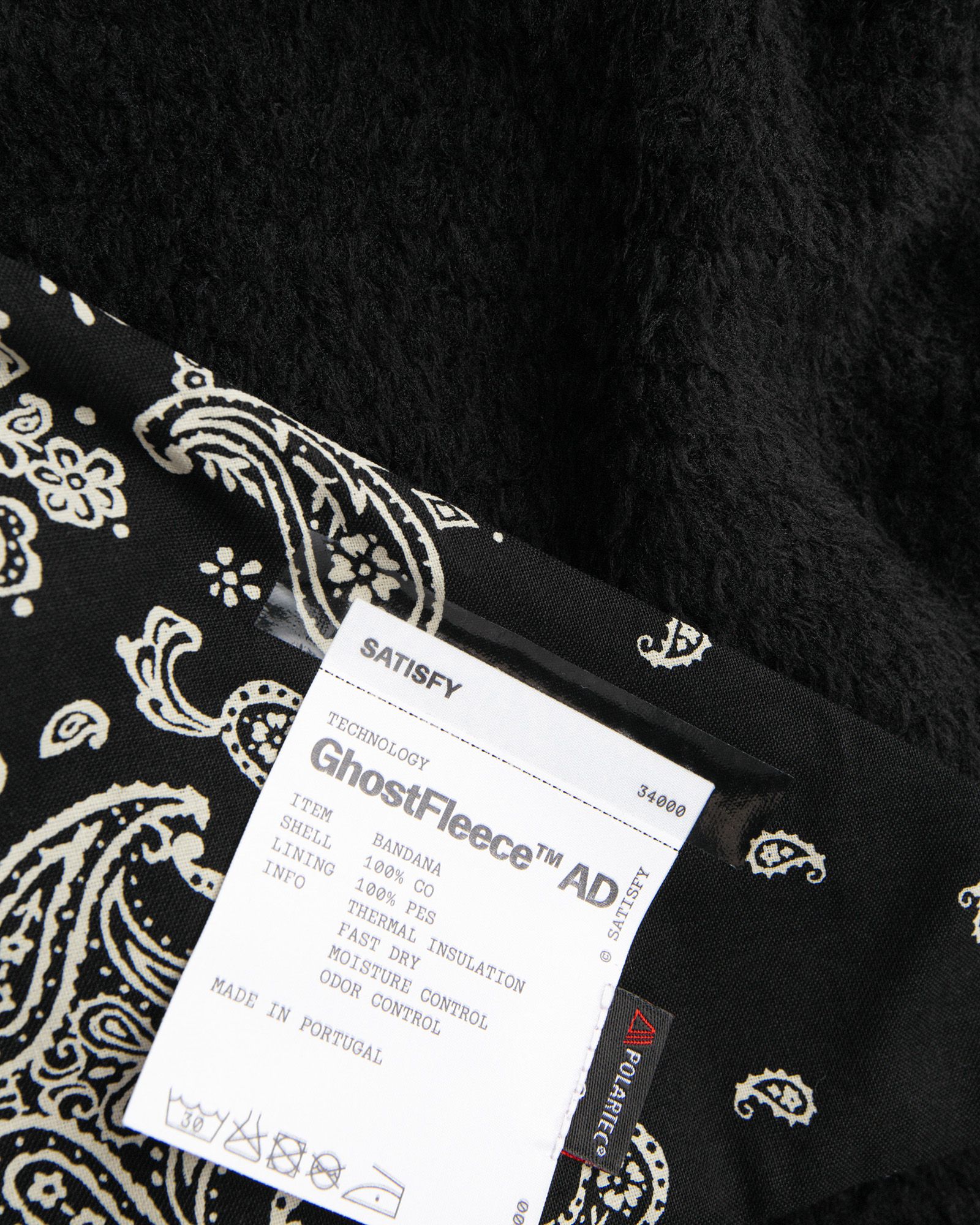 小物 Satisfy Running Ghost Fleece Bandana Satisfy Running Ghost Fleece AD Bandana Black | BSTN Store