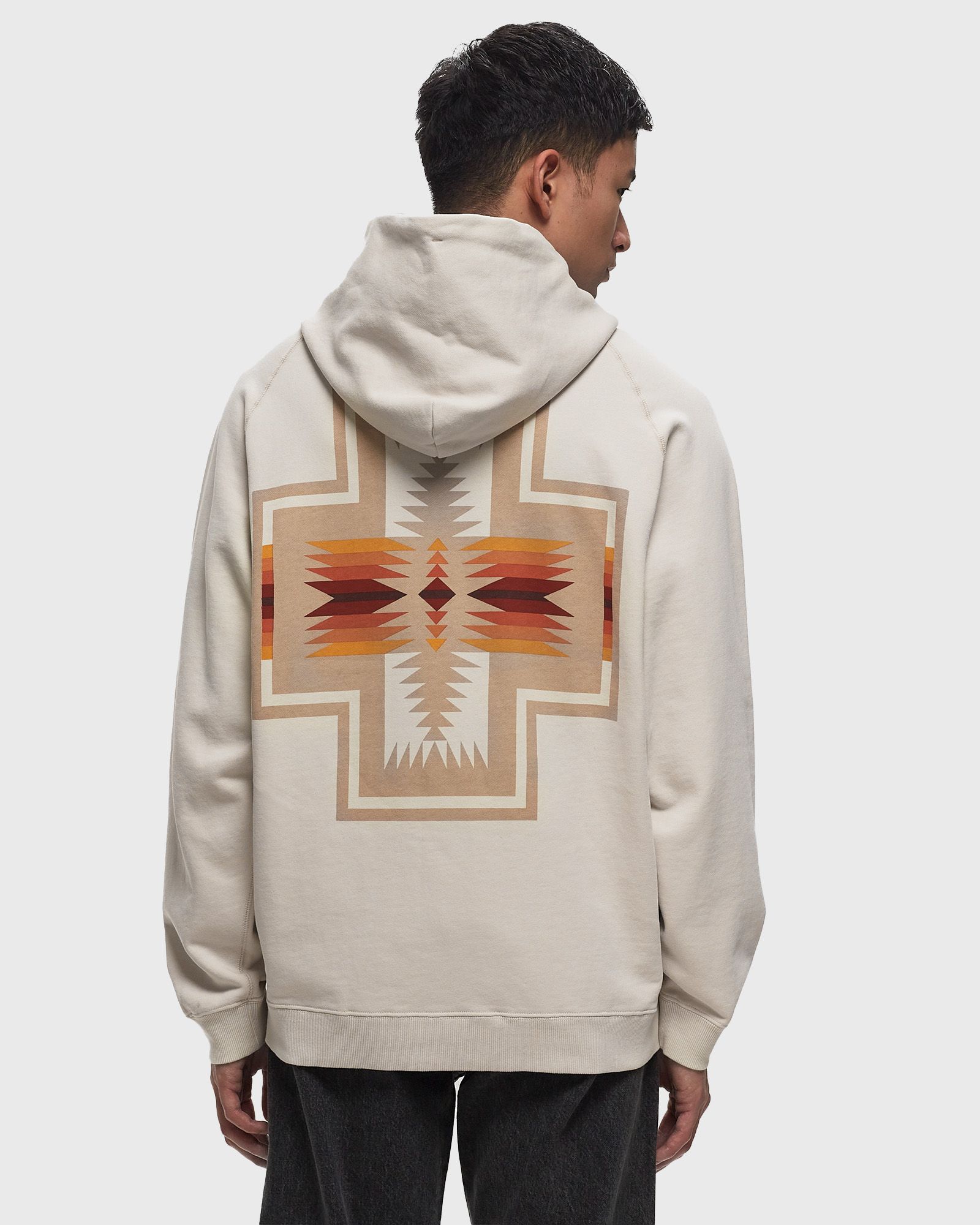 BACK PRINT SWEAT HOODIE IVORY HARDING