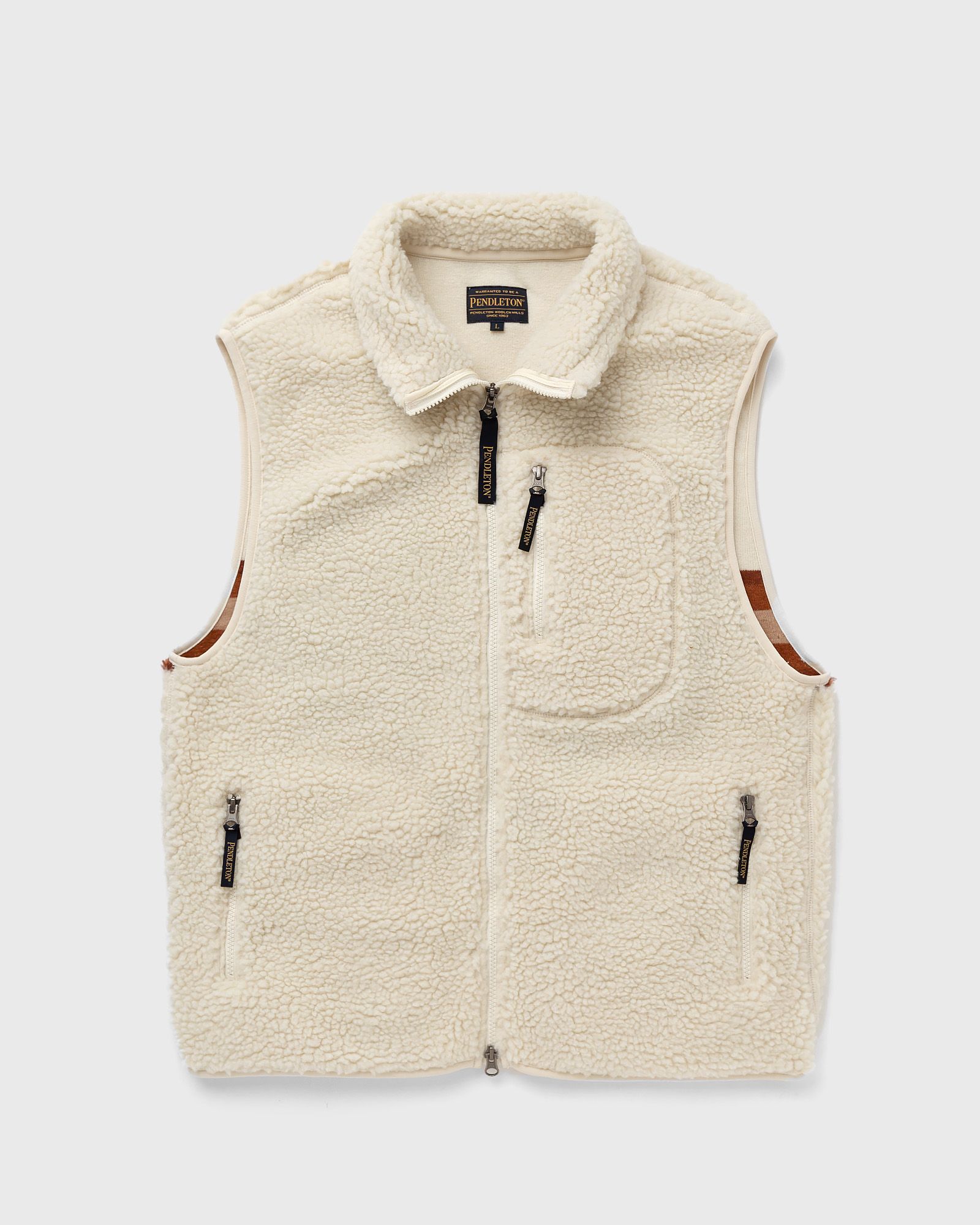 Pendleton - boa stand vest ivory harding men vests white in größe:l