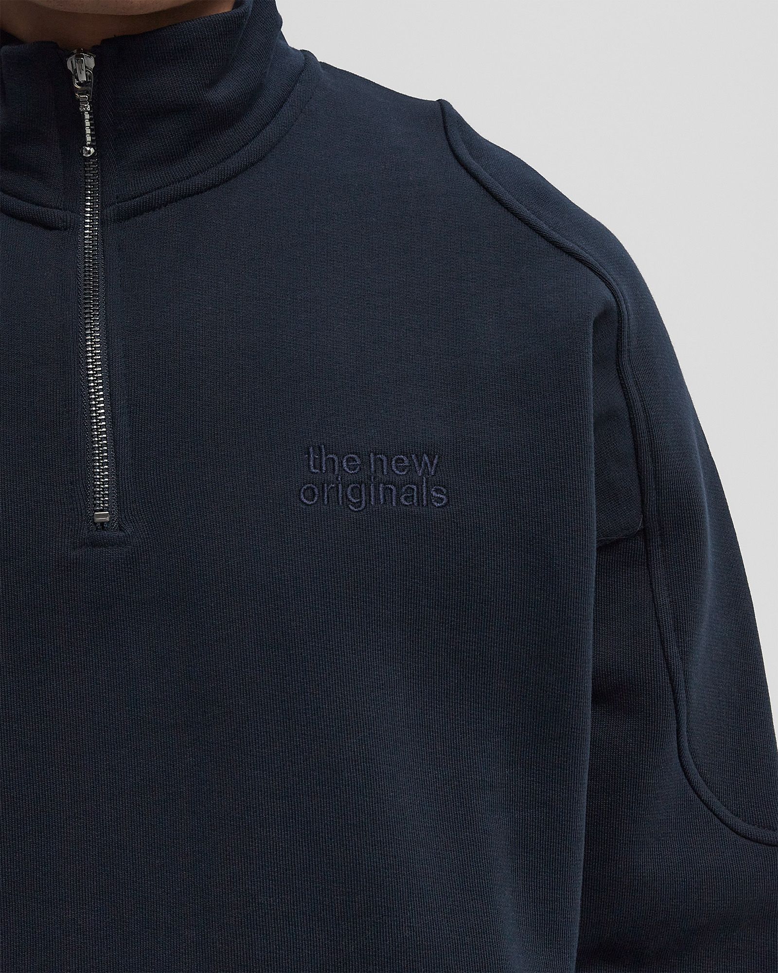 EMBLEM HALF-ZIP SWEATER