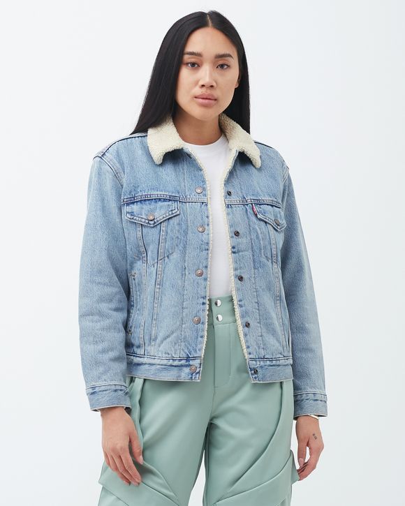 WMNS EX BOYFRIEND SHERPA TRUCKER JACKET