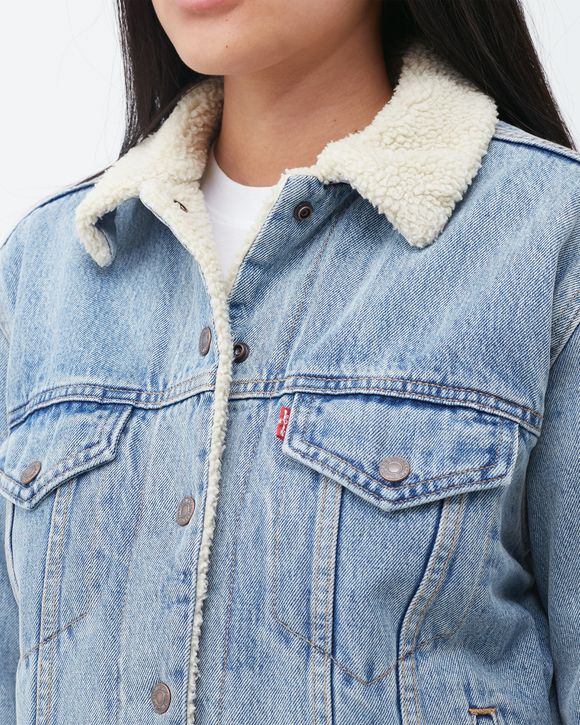 WMNS EX BOYFRIEND SHERPA TRUCKER JACKET