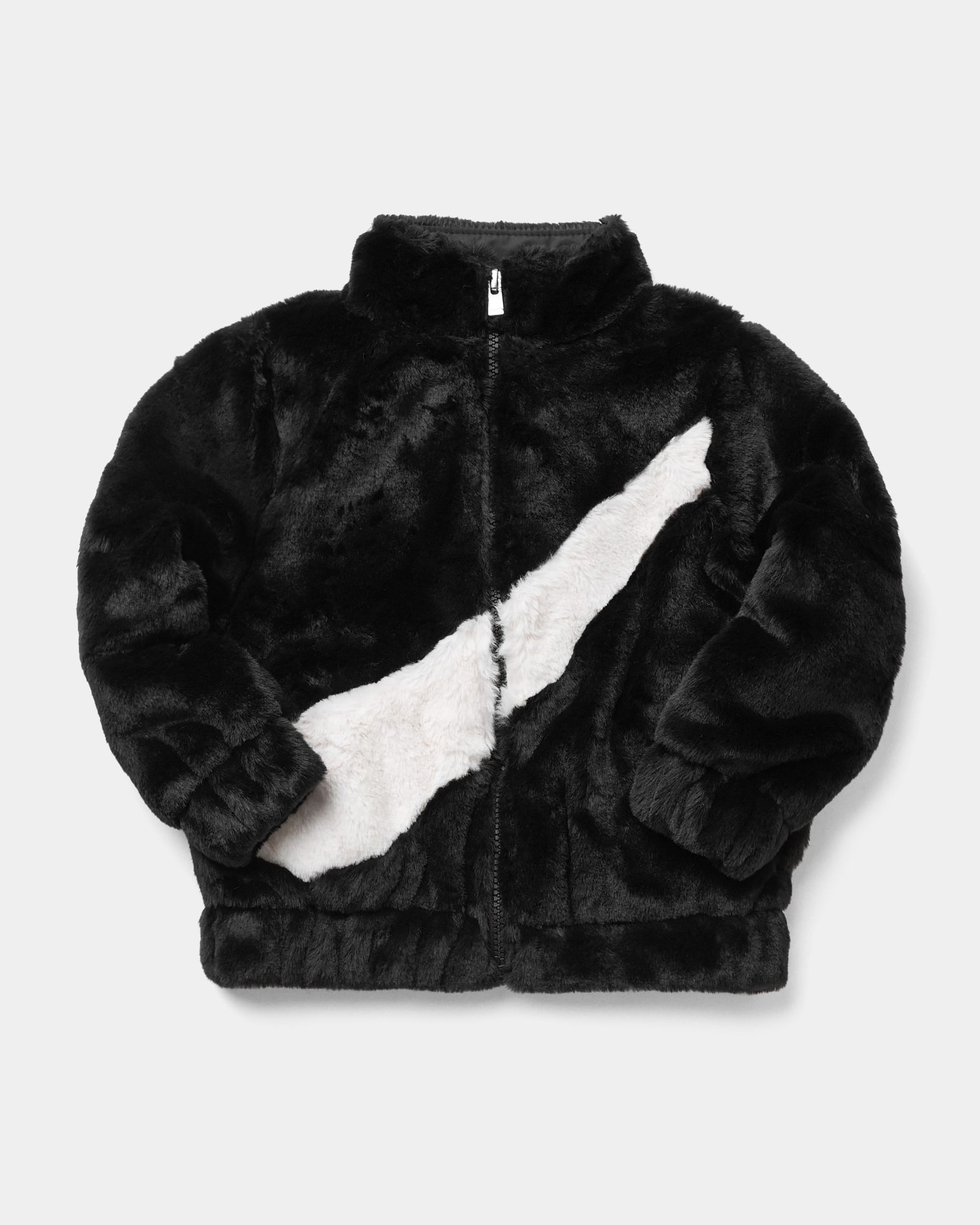 BIG SWOOSH FAUX FUR JACKET