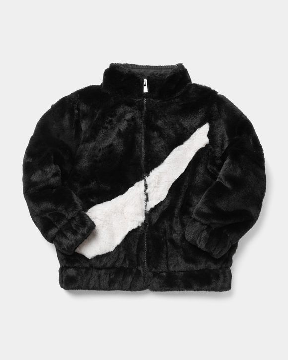 Nike BIG SWOOSH FAUX FUR JACKET Black