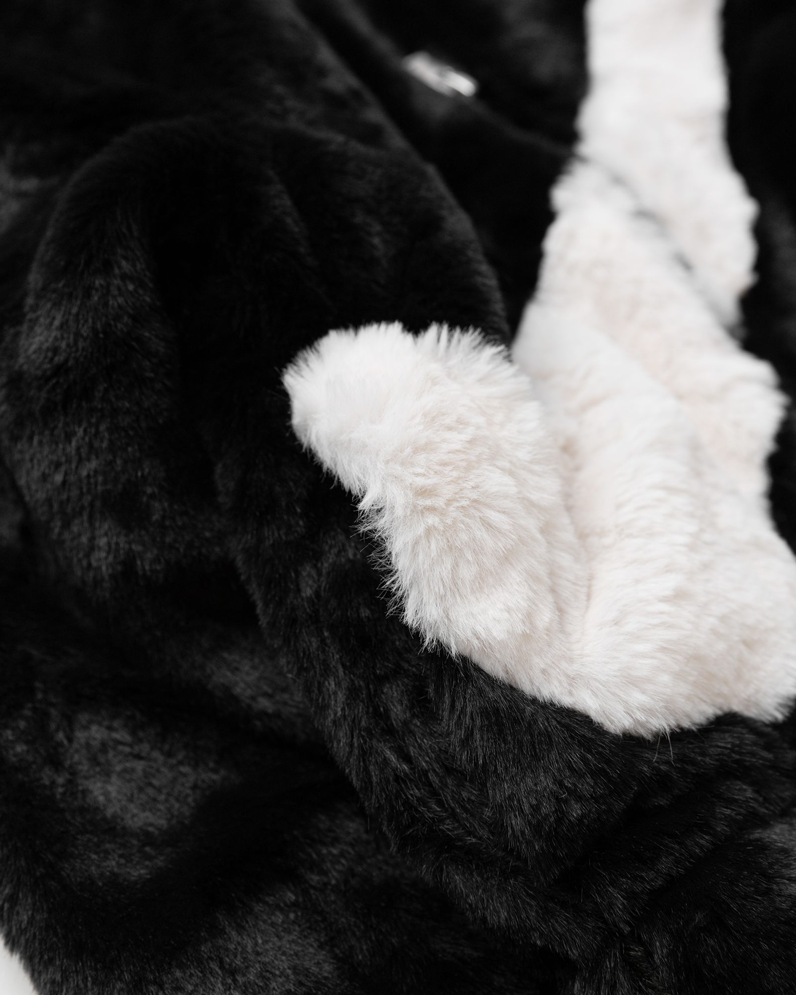 BIG SWOOSH FAUX FUR JACKET