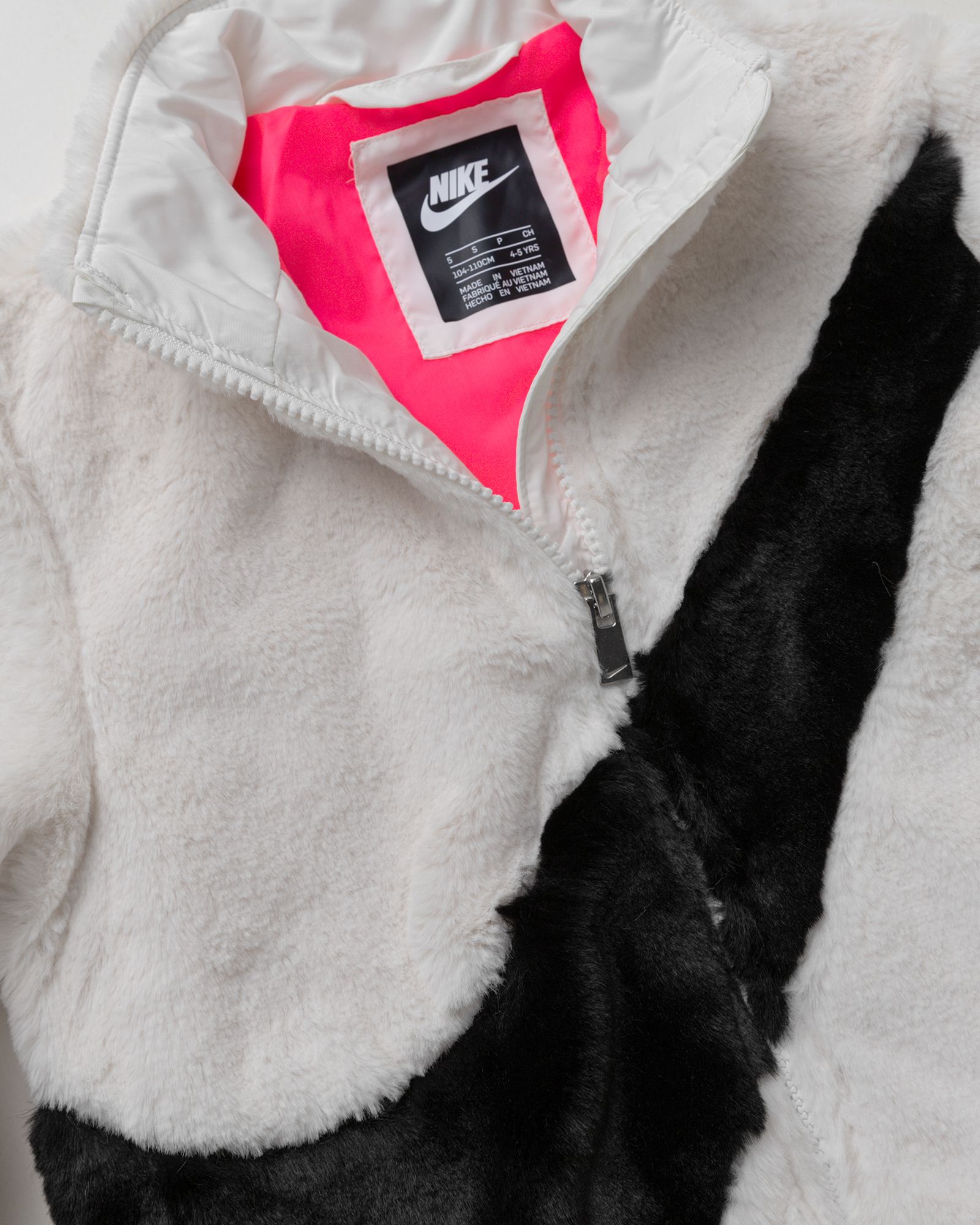 BIG SWOOSH FAUX FUR JACKET