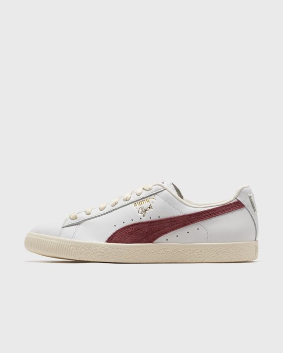 Puma clyde cheap white and red