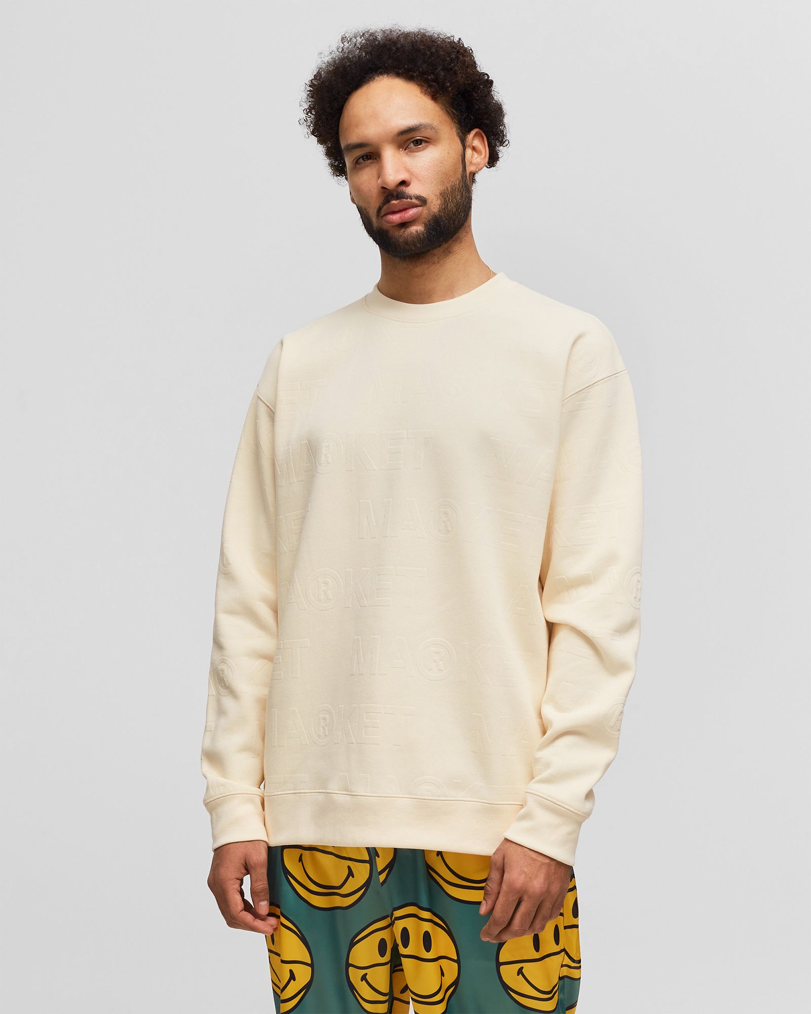 Emboss Print Fleece Crewneck