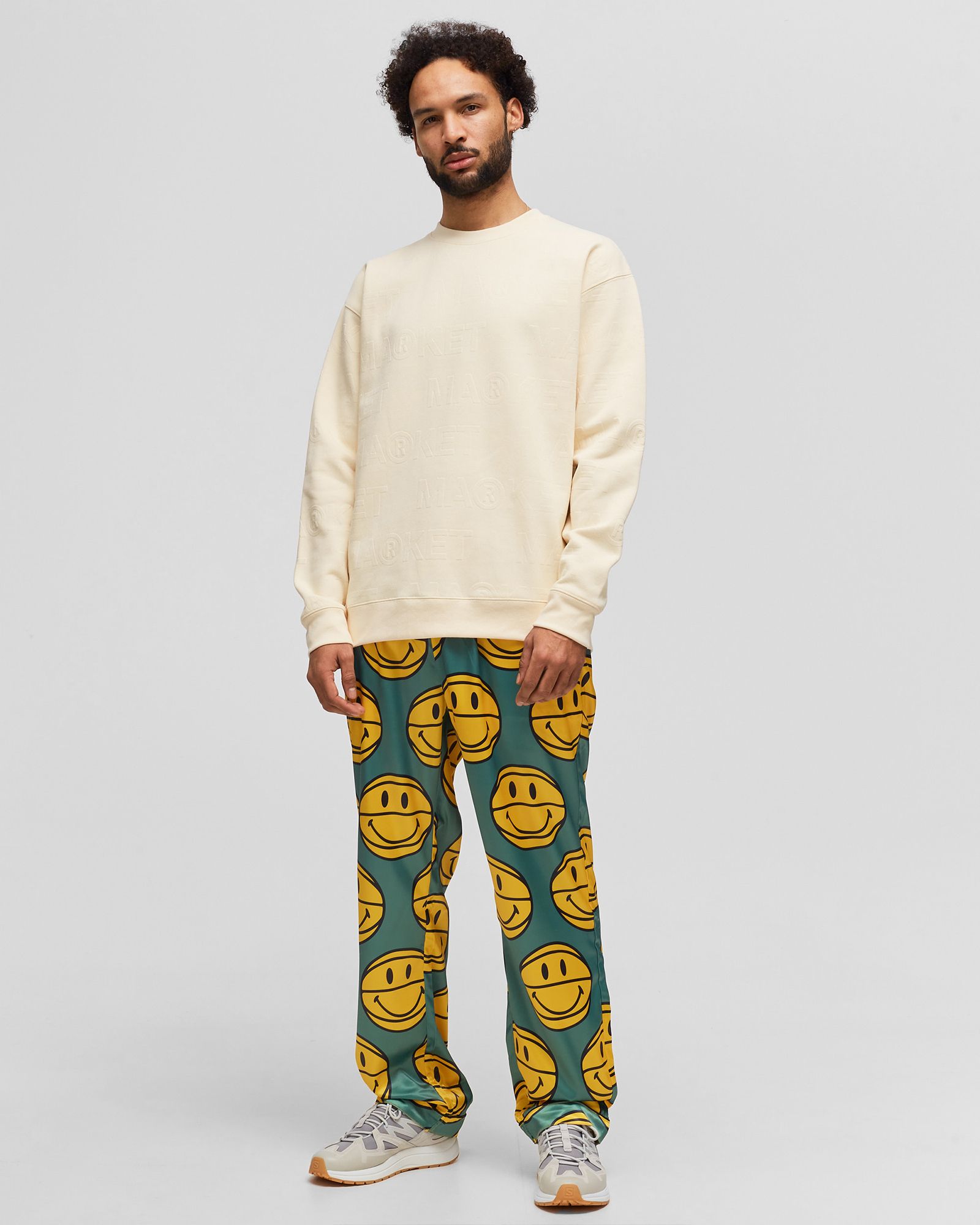 Emboss Print Fleece Crewneck