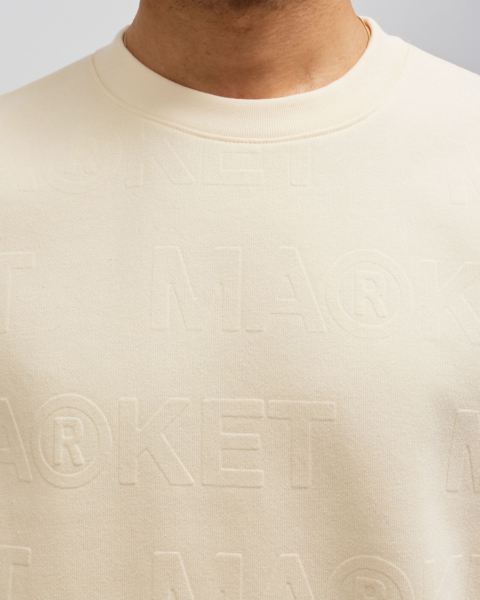 Emboss Print Fleece Crewneck