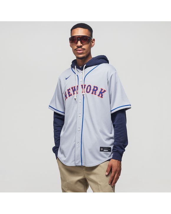 Nike MLB Official Replica Road Jersey New York Mets Grey