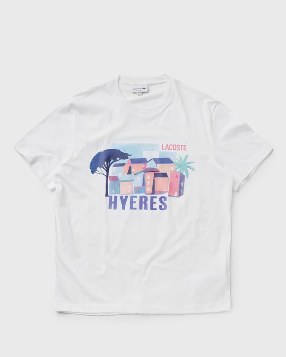 Crew Neck Landscape Print Cotton Tee