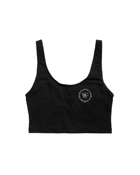 Sporty & Rich Wellness Logo Cropped Tank Black | BSTN Store