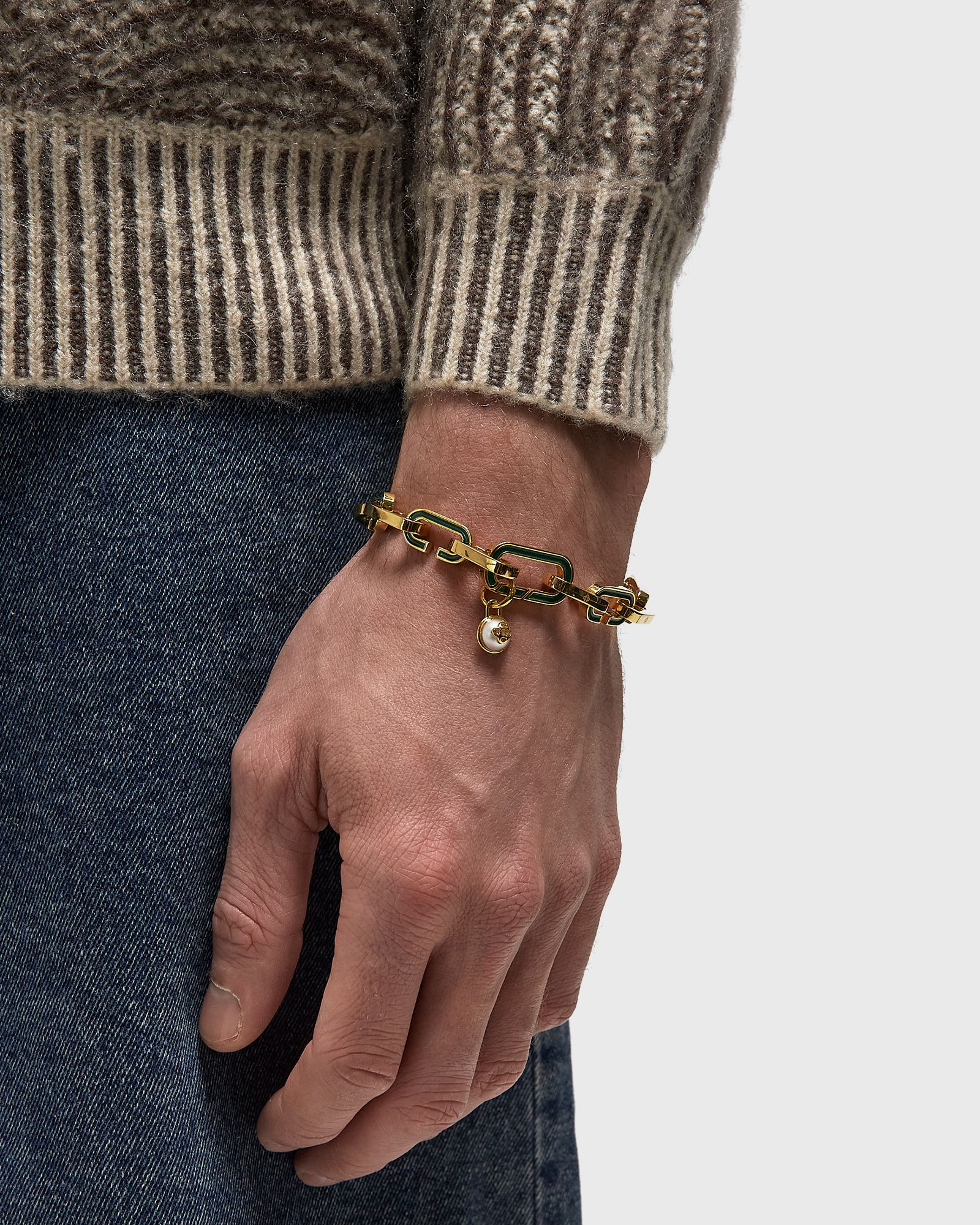 ENAMEL "C" LINK BRACELET