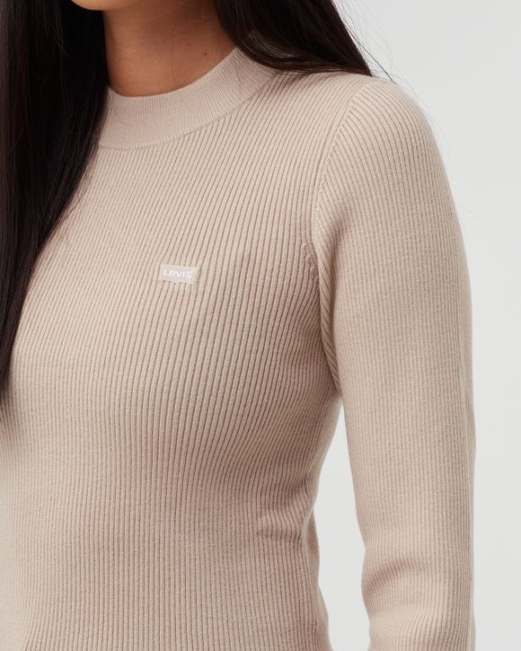 Levis WMNS CREW RIB SWEATER Brown CEMENT