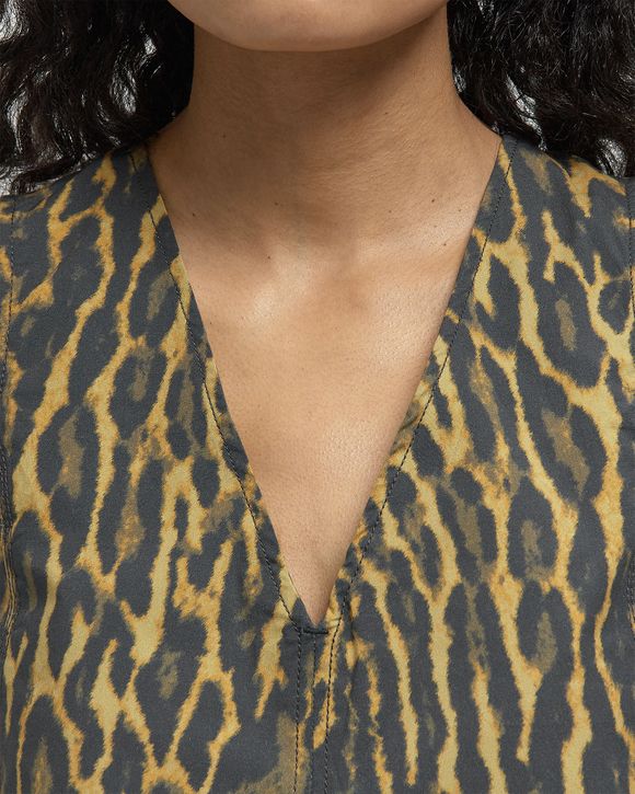 Printed Stretch Cotton A-line Top