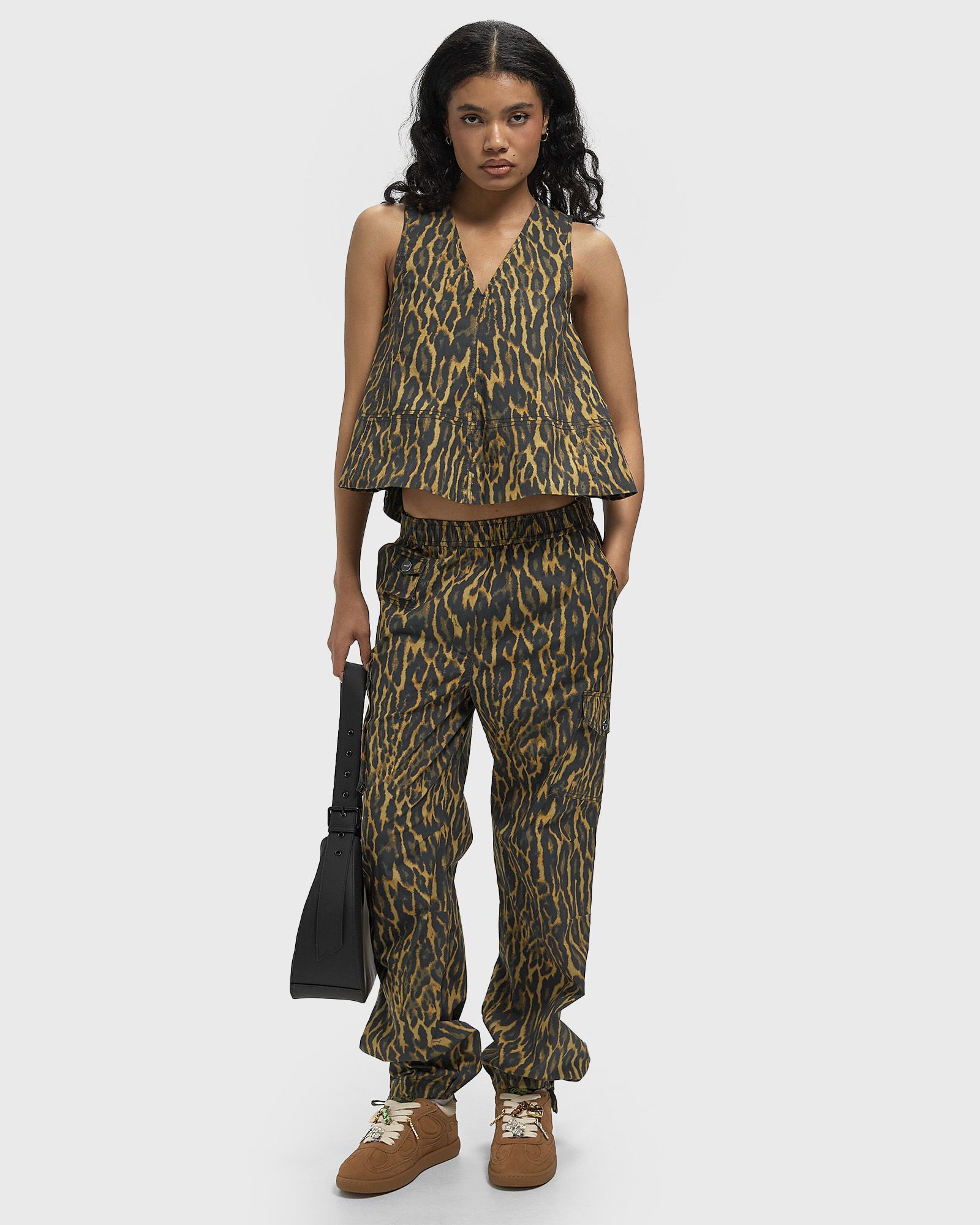 Printed Stretch Cotton A-line Top