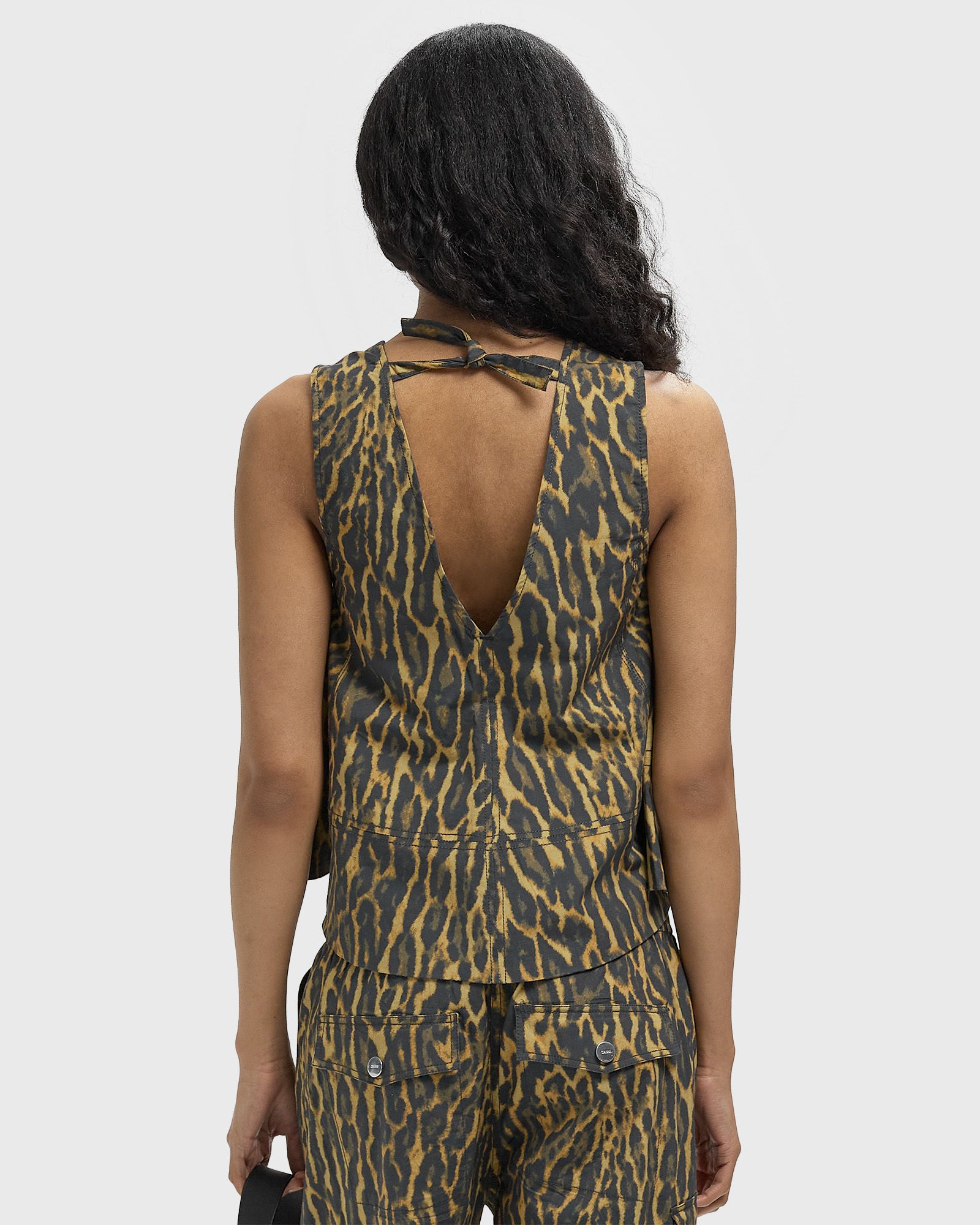 Printed Stretch Cotton A-line Top