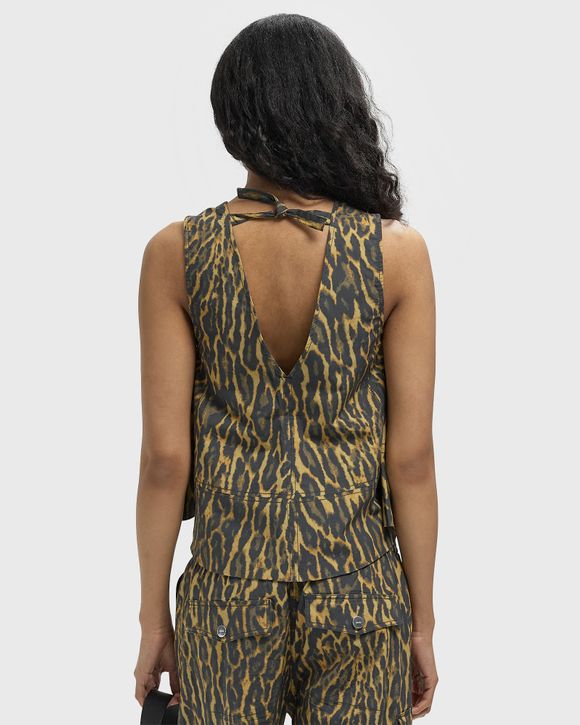 Printed Stretch Cotton A-line Top