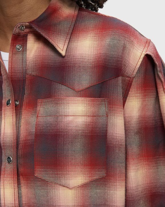 Cotton Flannel Check Pleated Sleeve Shirt