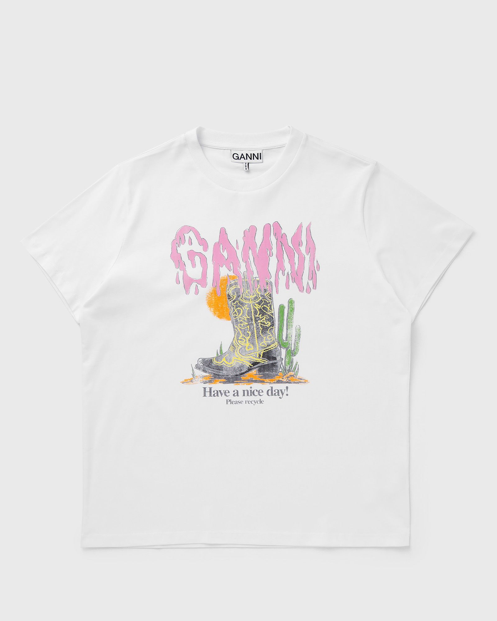 Basic Cotton Jersey Tee Boots Print