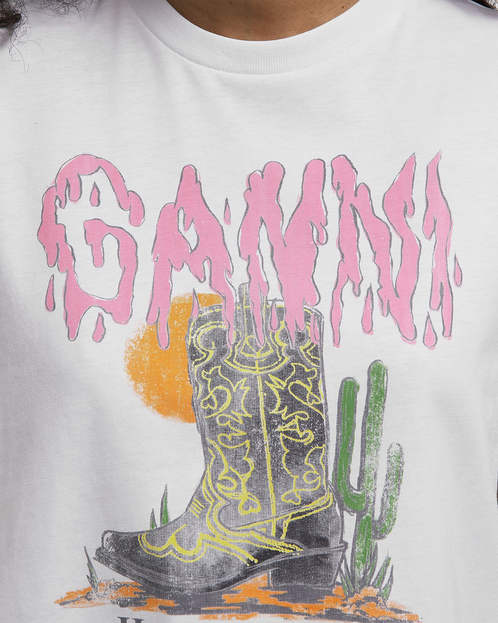 Basic Cotton Jersey Tee Boots Print