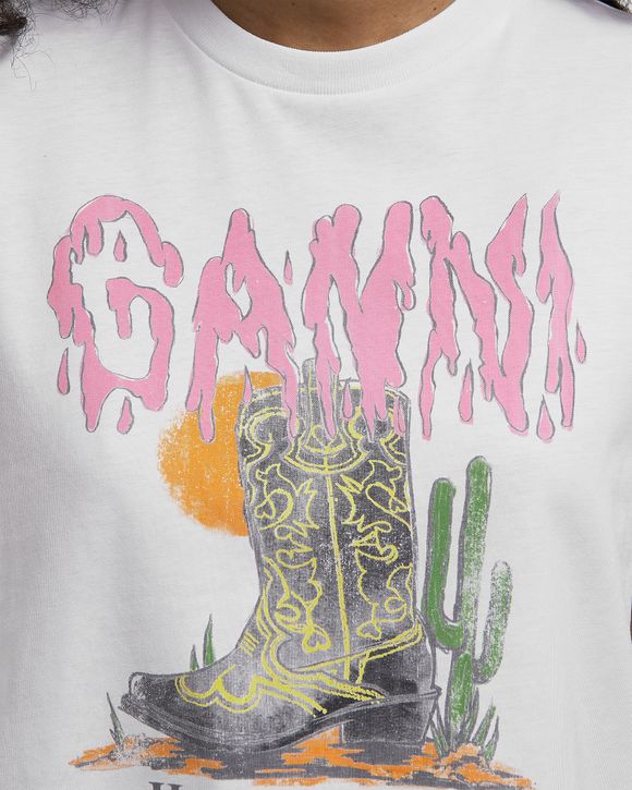 Basic Cotton Jersey Tee Boots Print