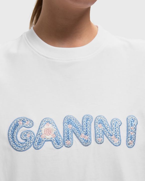 Heavy cotton Jersey Relaxed Fit Ganni EMB