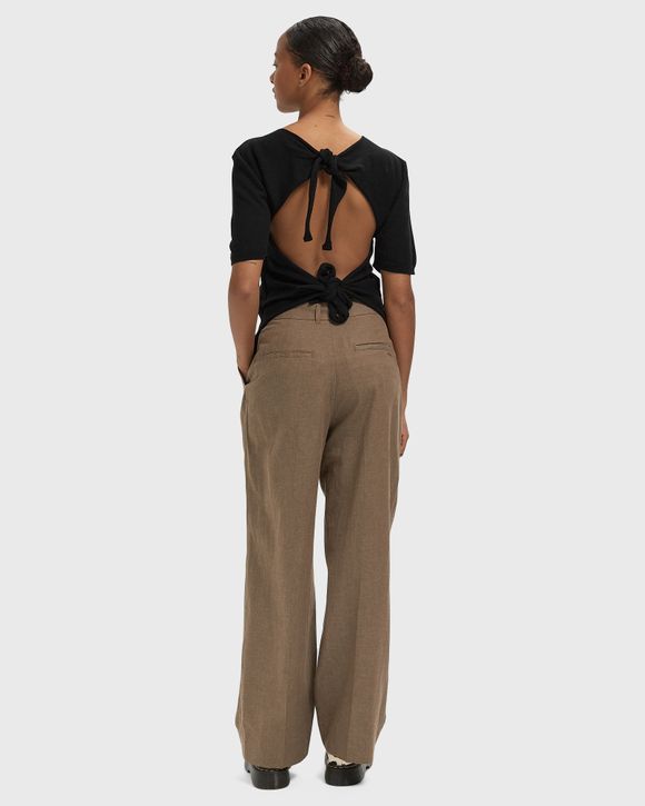 Sheer Cotton Back Tie Top