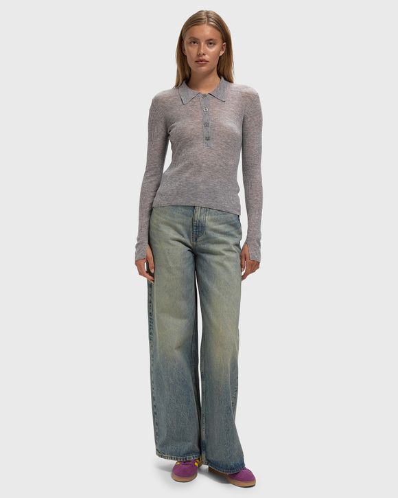 Sheer Wool Ribbed Polo