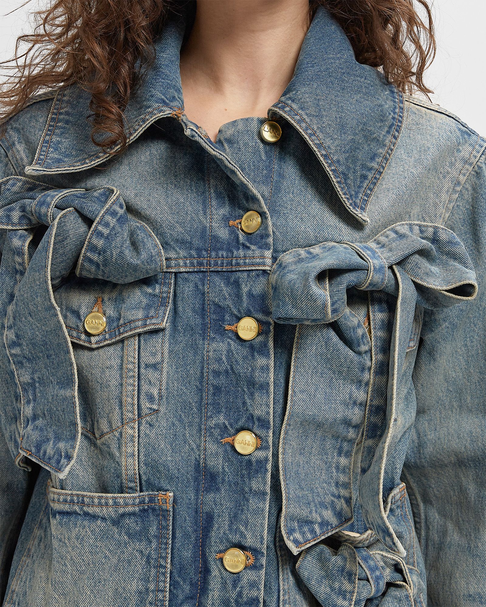 Tint Rigid Denim Bow Jacket