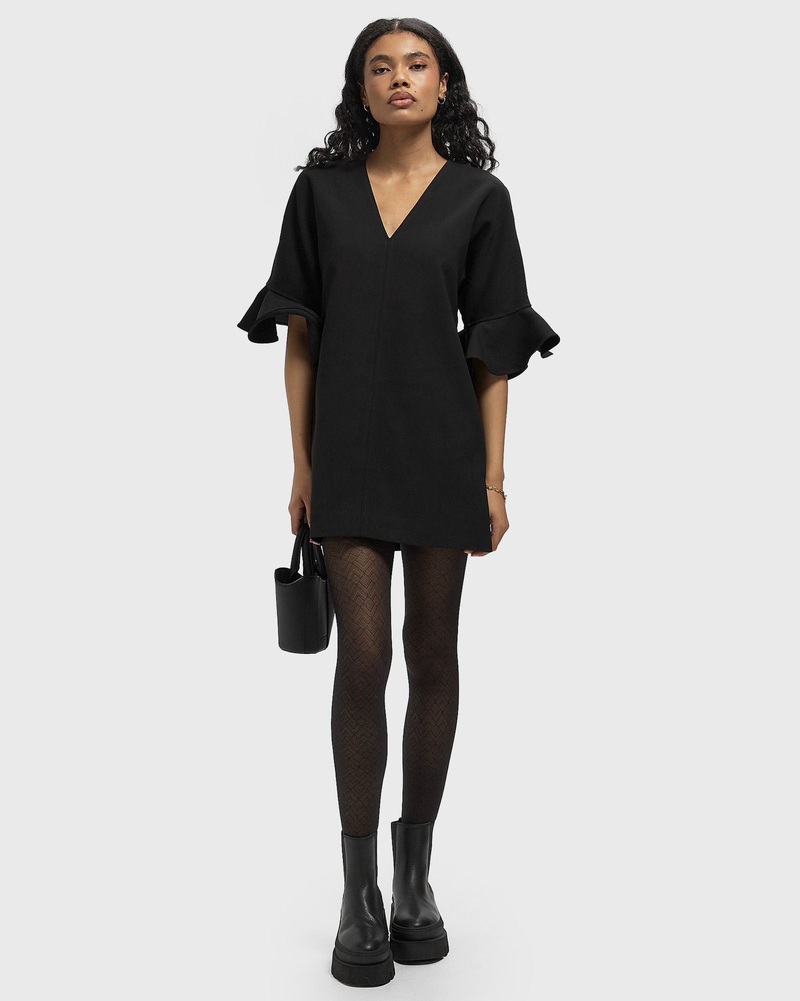 Bonded Crepe Boxy Mini Dress