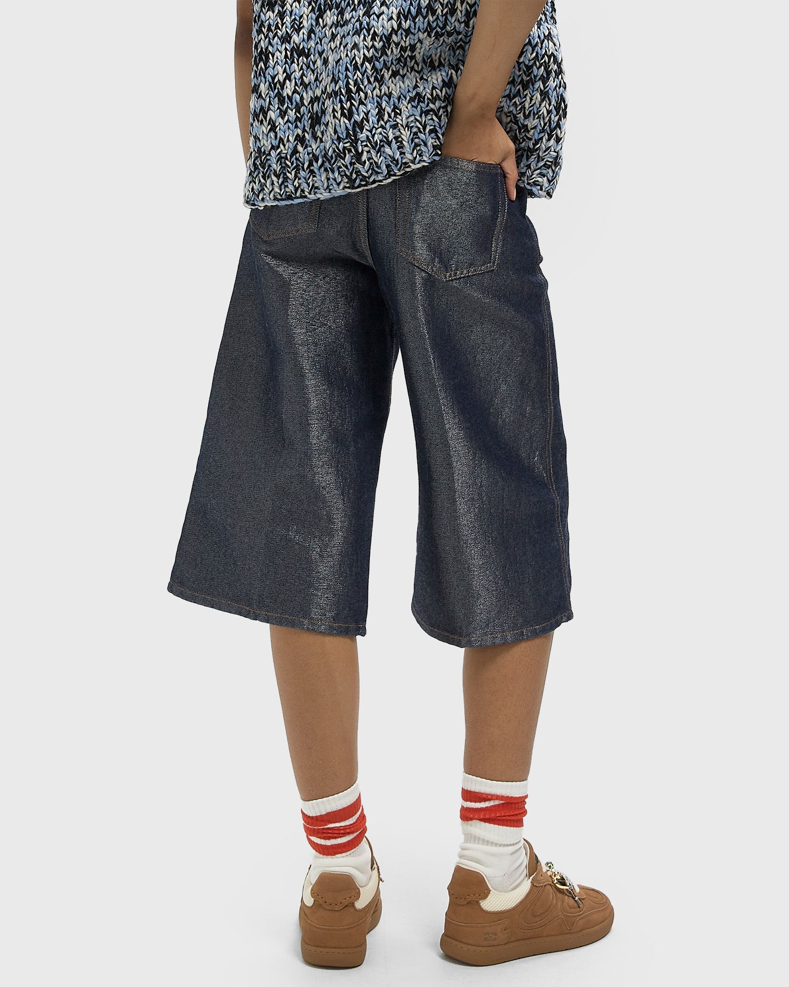 Shiny Weft Denim Shorts