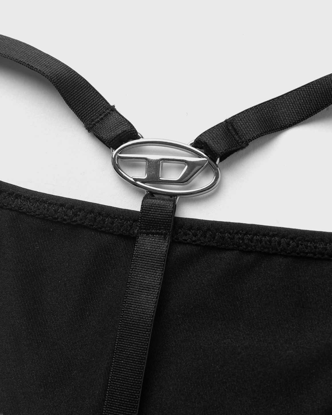 【送料&関税込】Diesel D-string Gft Thong Women's Microfibre thong with Oval D plaque | Black | Diesel